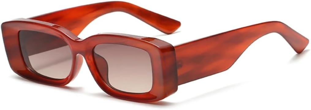 

Модные прямоугольные солнцезащитные очки-гелевые джокер для женщин, ретро-узор, для мужчин, градиентные оттенки, защита от УФ-излучения UV400 UUPTTPL, Brown Stripe Tea