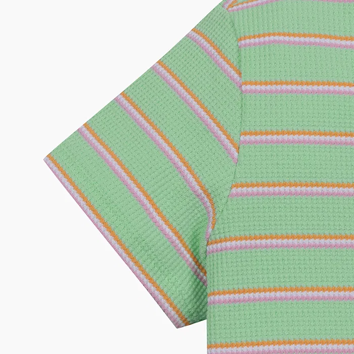 Детская мятная футболка в вафельную полоску от Benetton Kids — фото 4