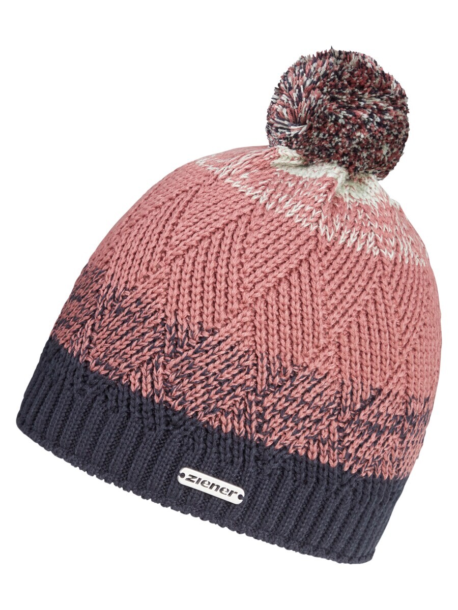 

Шапка ZIENER Beanie IXIA, цвет dark blue/rose