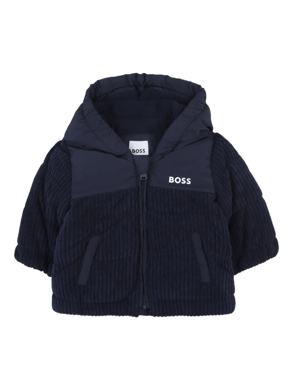 

Пуховик с веревочным эффектом BOSS Kidswear, синий