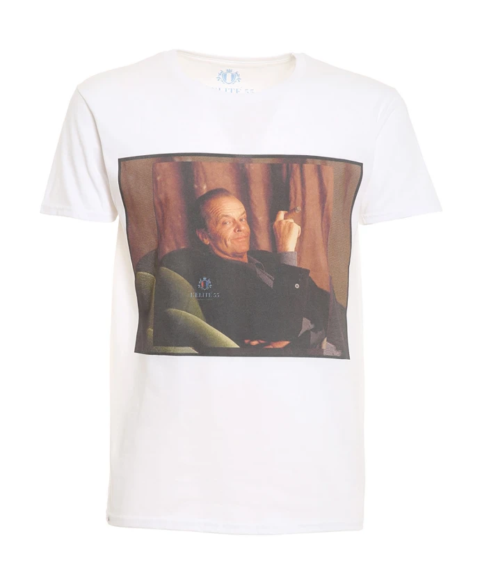 

Белая хлопковая футболка с принтом на передней части. Equipe 55, белый