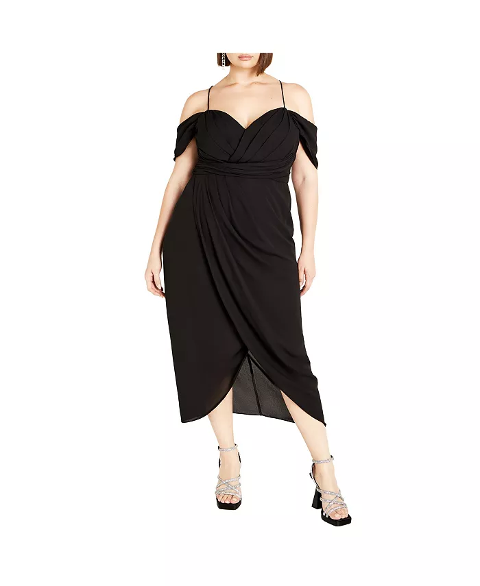 

Платье макси Plus Size Entwine CITY CHIC, черный