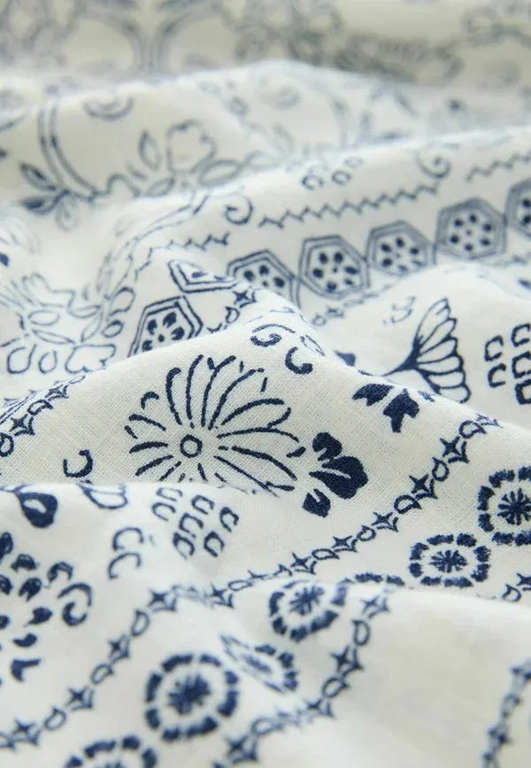 Платье повседневное Next, white blue tile print, бело-голубой в клетку — фото 3