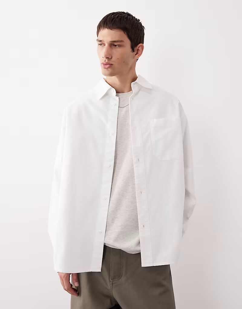 

Рубашка оксфорд свободного кроя белого цвета Asos Collective