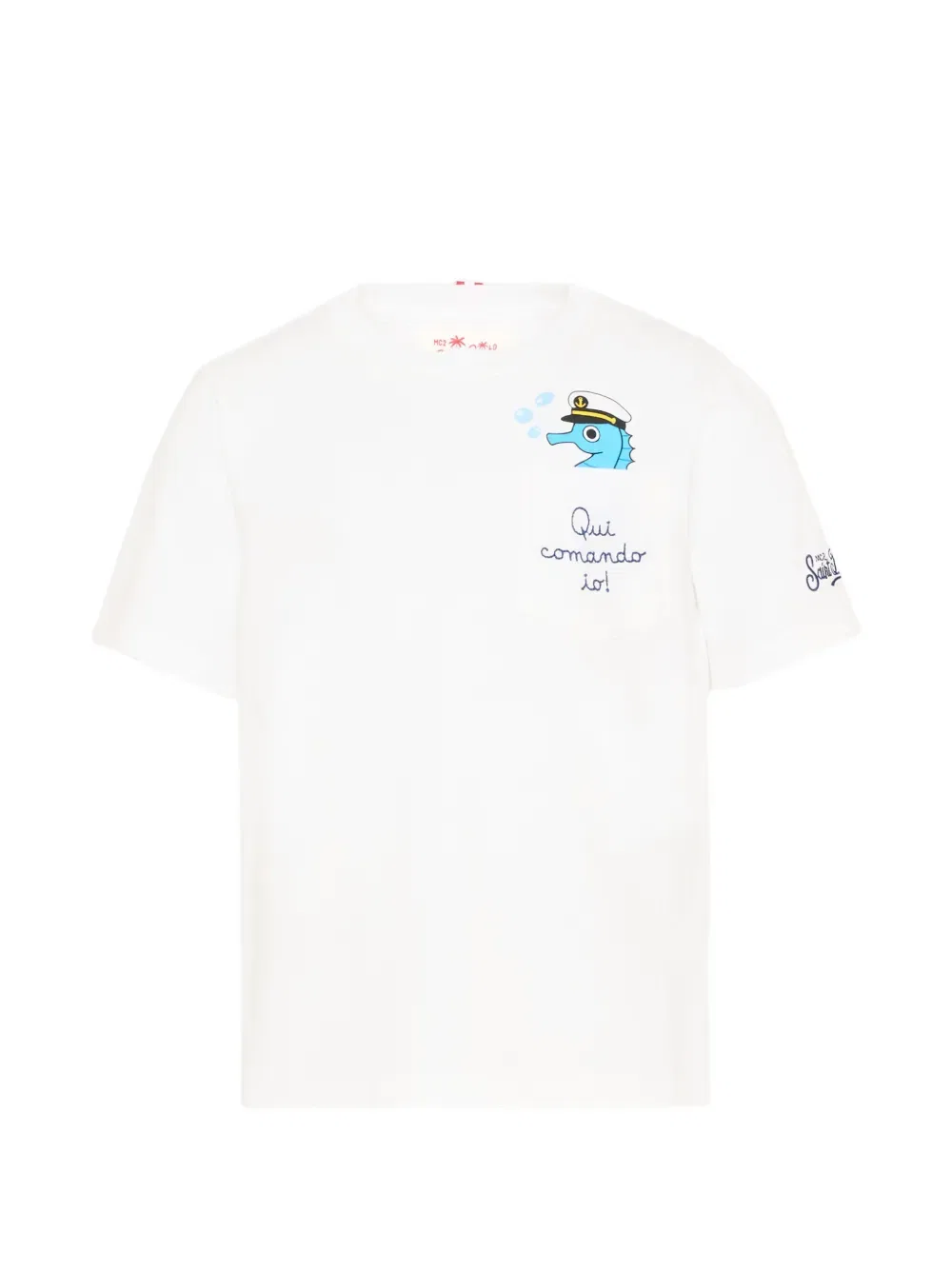 Футболка с коротким рукавом и вышивкой Mc2 Saint Barth Kids, белый
