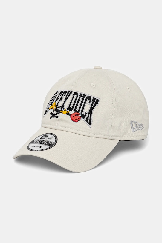

Хлопковая кепка с козырьком New Era, бежевый