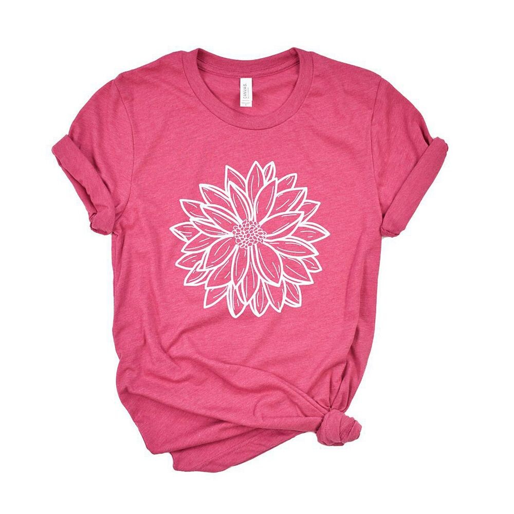 

Футболка с короткими рукавами и рисунком Dahlia Simply Sage Market, цвет Raspberry