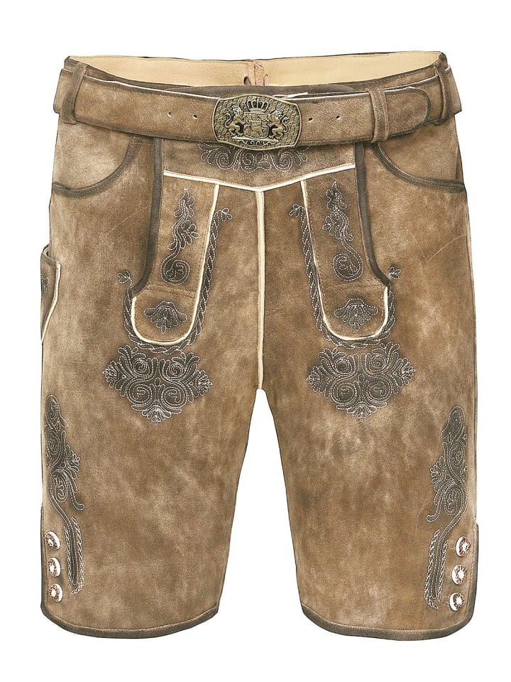 

Короткие кожаные брюки Vincent Wild Buck светло-коричневого цвета Edelnice