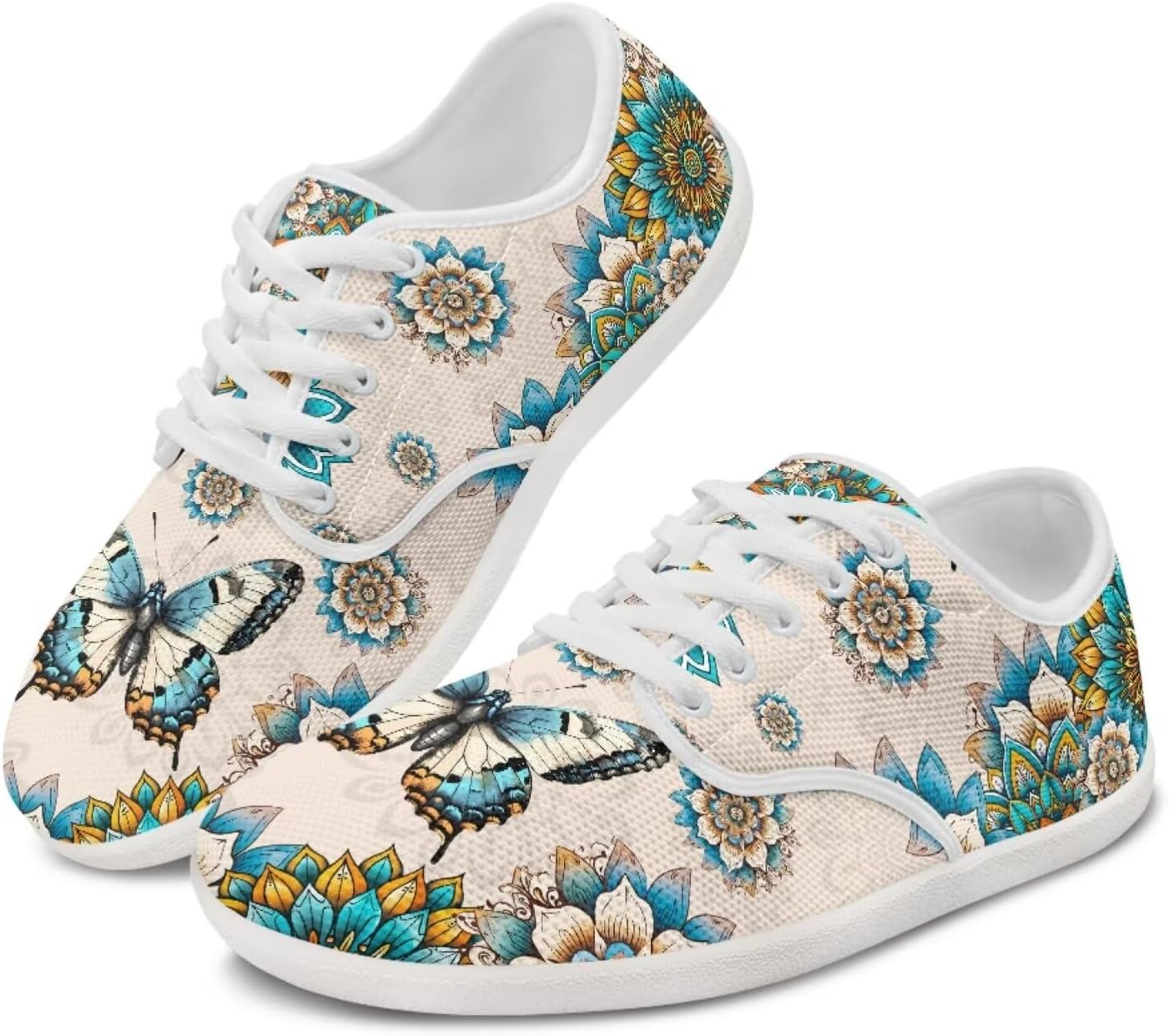 

Кроссовки chaqlin для мужчин и женщин, модные низкие спортивные кеды, удобные для тренировок, ходьбы, походов, с противоскользящей подошвой, Boho Butterfly Flower