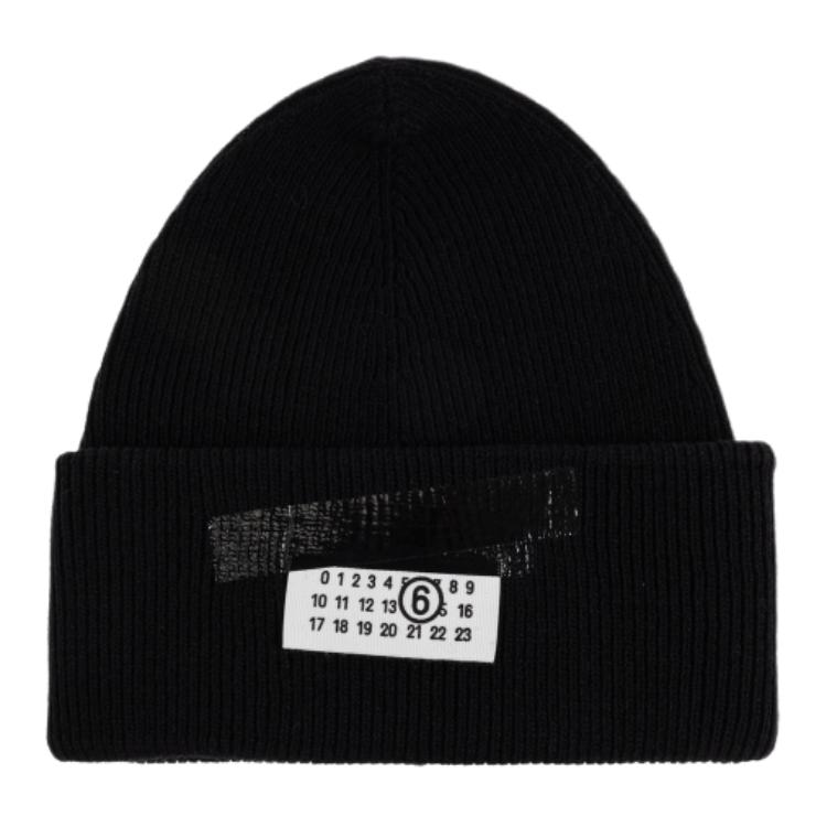 

Ребристая лента хлопковая бини MM6 Maison Margiela, черный