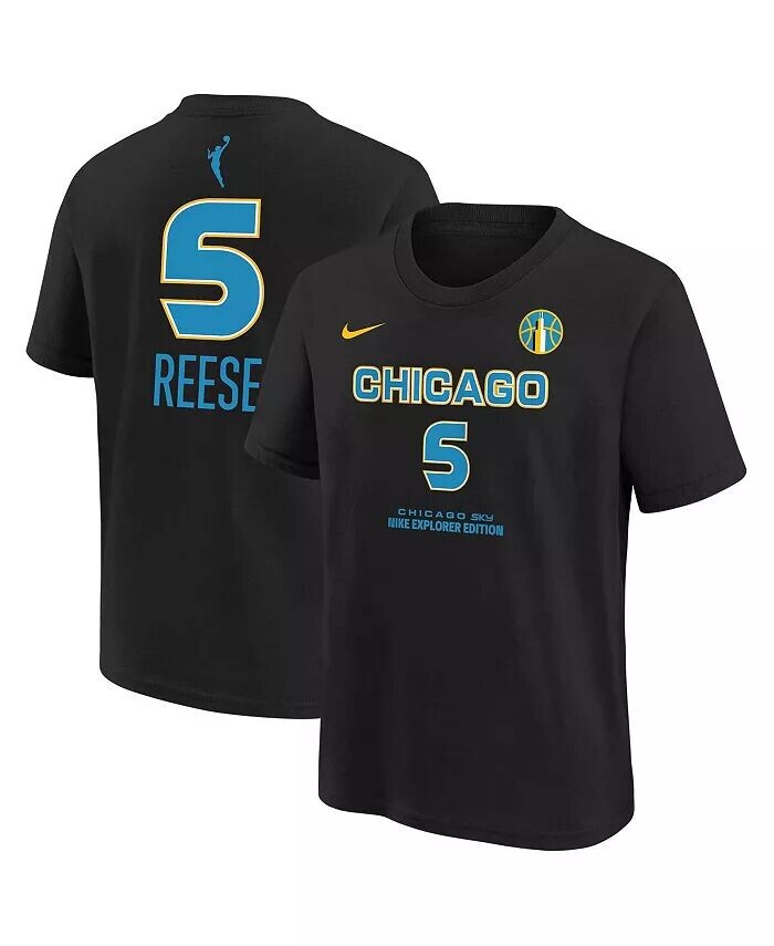 

Футболка с именем и номером драфта WNBA 2024 от Big Boys and Girls Angel Reese Black Chicago Sky Nike