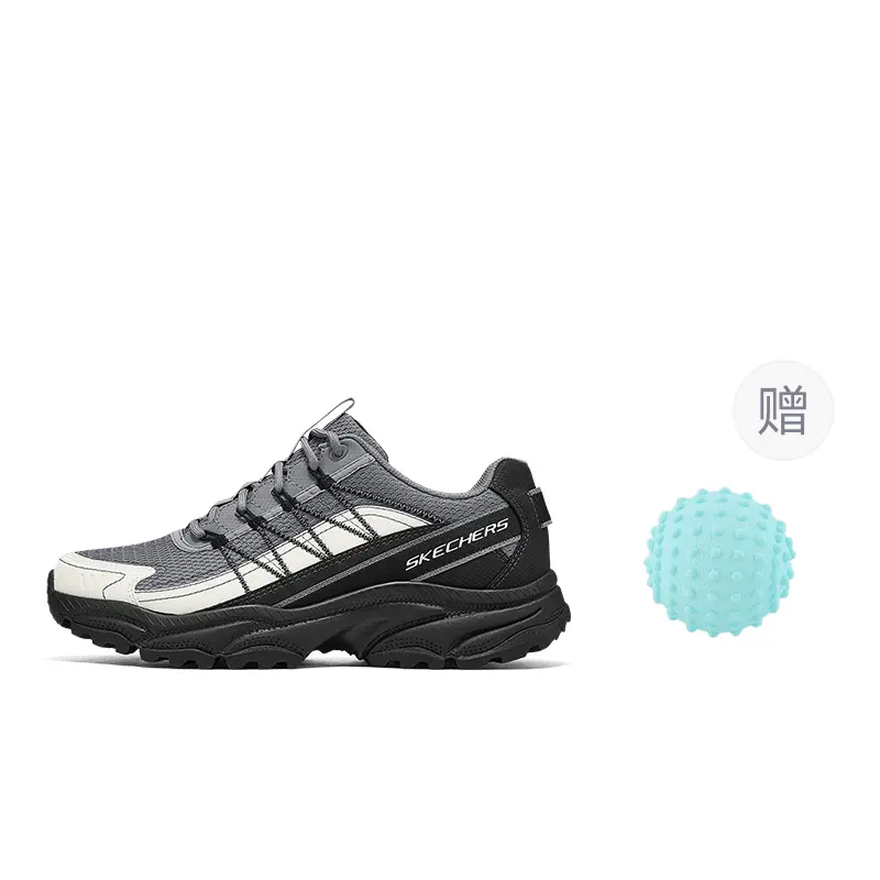 

Skechers Мужские походные кроссовки OUTDOOR с устойчивостью к истиранию Rebound Low Top черно-серые + подарок, цвет Black Gray+Giveaway