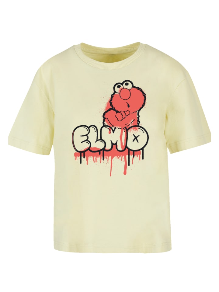 

Футболка F4NT4STIC Ladies Everyday Tee Sesamstraße Elmo Graffiti, цвет softyellow