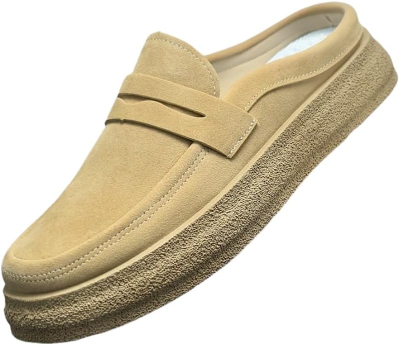 

Модные мужские одноногие повседневные туфли - противоскользящие и прочные полуботинки - стелька из ПВХ - дышащая тканевая подкладка - верх из ПУ - подходят для дома, отпуска и повседневной носки Clolinde, хаки