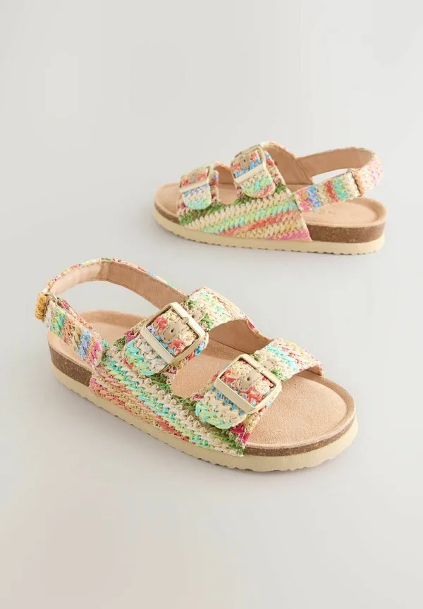 Сандалии с широкой и закрытой колодкой Next, Rainbow Raffia — фото 2