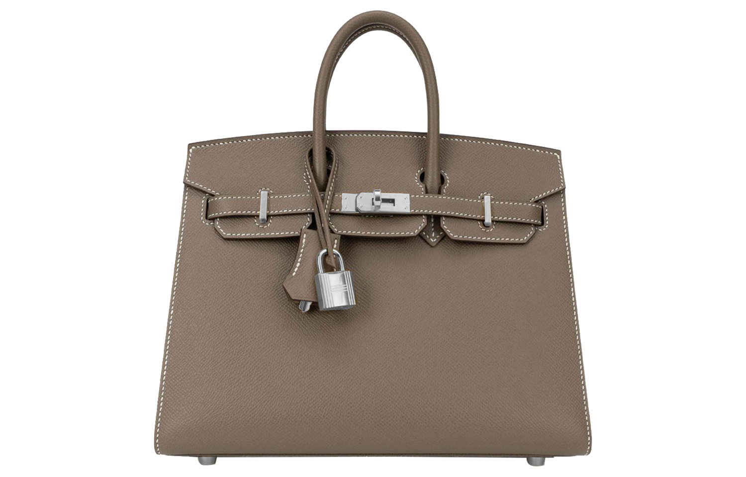 

Сумка Birkin из кожи коровы Birkin Bag для женщин слоновая серая HERMES