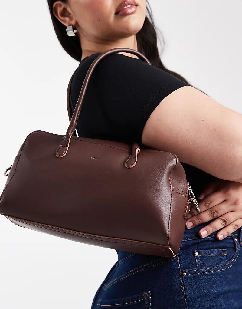 

Сумка PASQ среднего размера с двумя ремешками коричневого цвета