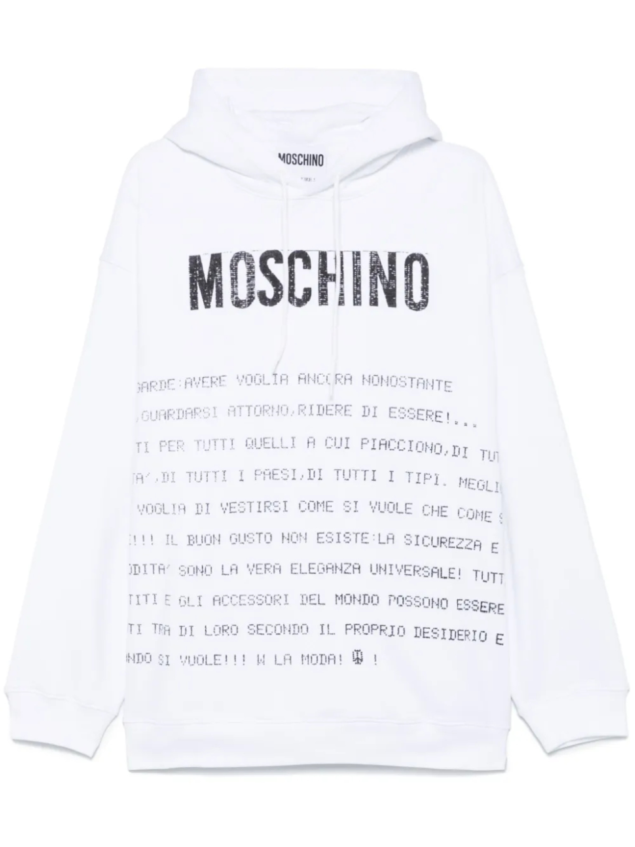 

Толстовка с капюшоном и текстовым принтом Moschino, белый