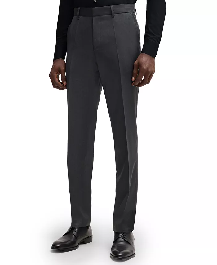 

BOSS Мужские классические брюки из чистой шерсти Regular-Fit Hugo Boss, серый