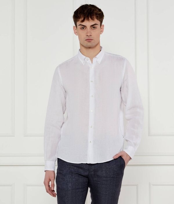 

Льняная рубашка c-liam-s-bd-c1-243 Regular fit Boss, белый