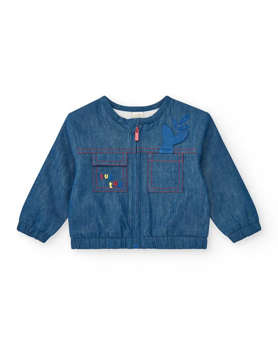 

Джинсовая куртка для мальчика с карманами и молнией Tuc tuc, синий