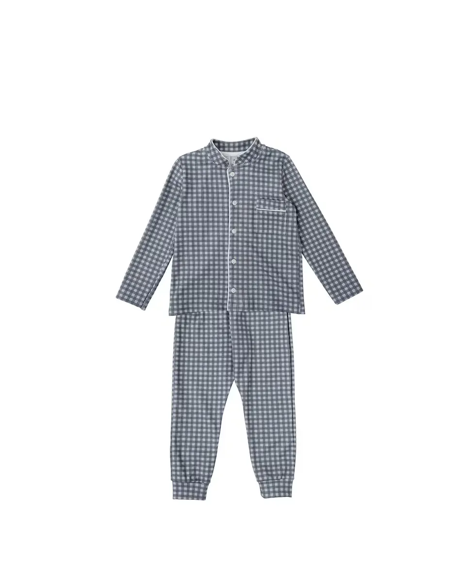 

Длинная клетчатая пижама для мальчика BABIDÚ, синий