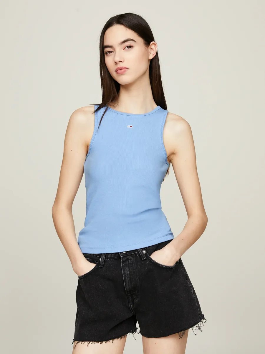 

Майка Tommy Jeans "TJW ESSENTIAL RIB TANK", в рубчик, синий