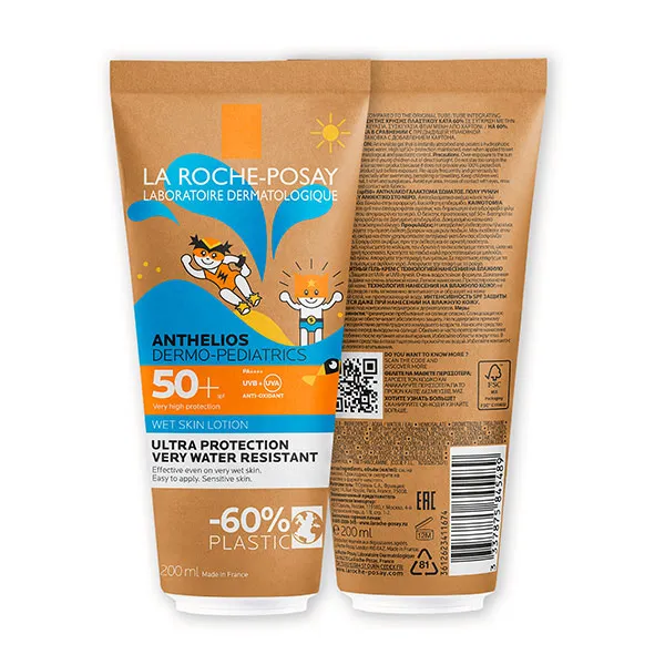Детский солнцезащитный крем Anthelios Dermo-Pediatrics Gel Lotion 50+ La Roche Posay, 200 ml — фото 3