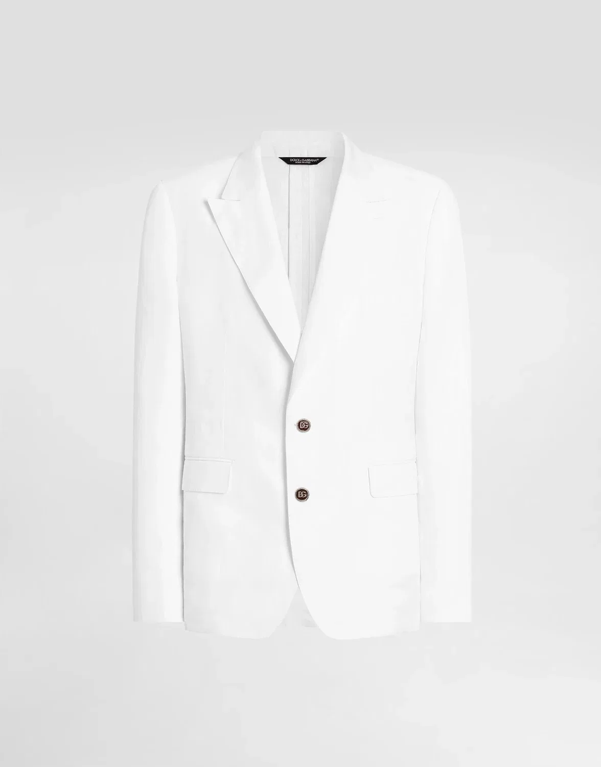 Легкий однобортный льняной пиджак Sicilia DOLCE & GABBANA, белый