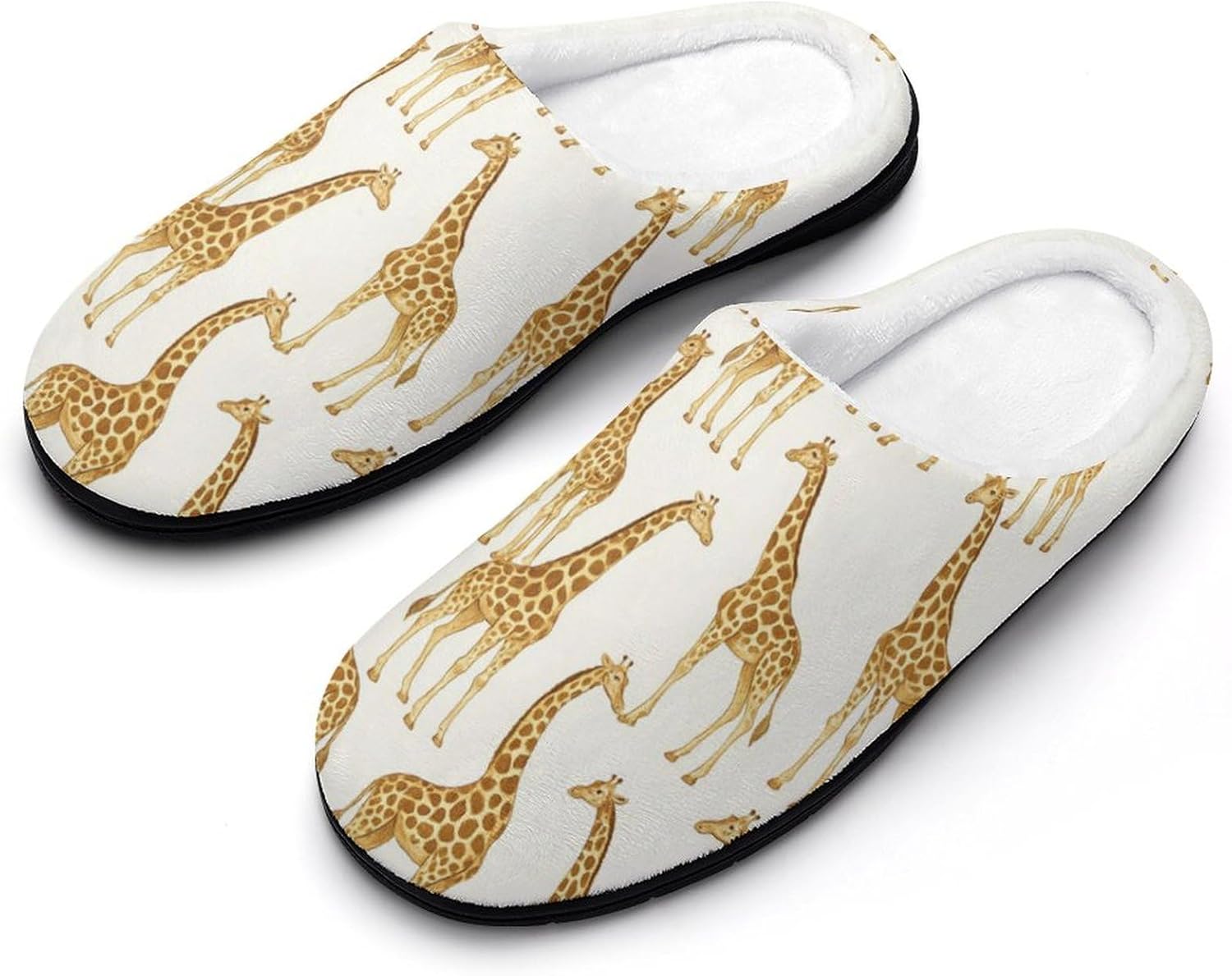 

Мужские домашние тапочки KKdskkds с тропическими цветами и листьями, хлопковые, теплые, уютные, дышащие, с противоскользящей подошвой, Giraffes