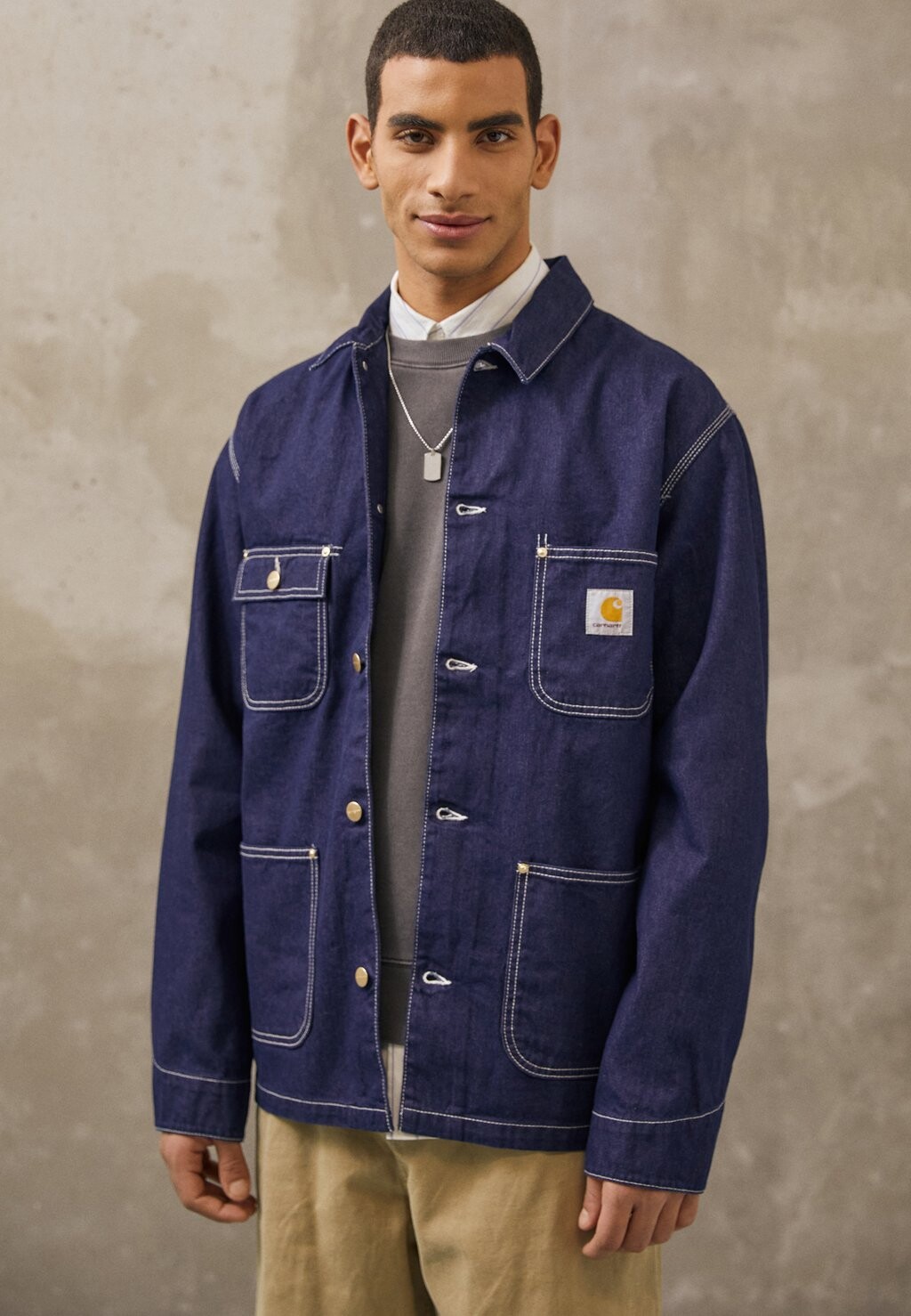 

Джинсовая куртка Carhartt WIP CHORE COAT, цвет Blue One Wash, Синий, Джинсовая куртка Carhartt WIP CHORE COAT, цвет Blue One Wash