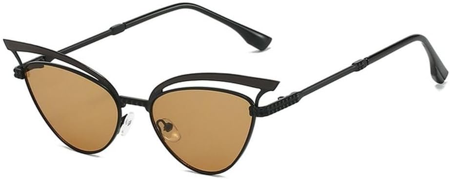 

Ретро-солнцезащитные очки «кошачий глаз» для женщин, металлическая оправа, сексуальные, модные, для активного отдыха, роскошные, маленькие, черные, SUN921 Generic, Black Coffee