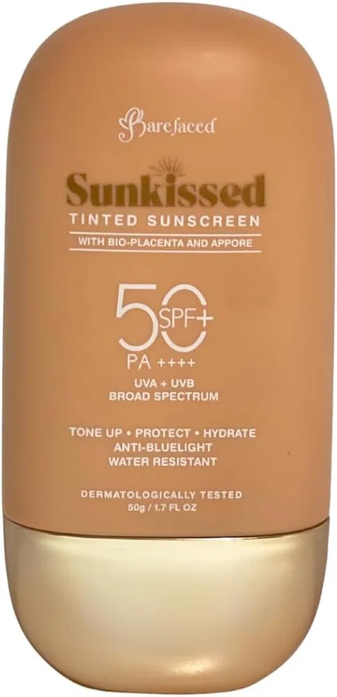 Тональный солнцезащитный крем SPF50+ PA+++ Barefaced Sunkissed Tinted Sunscreen 50 г тон-ап Generic — фото 2