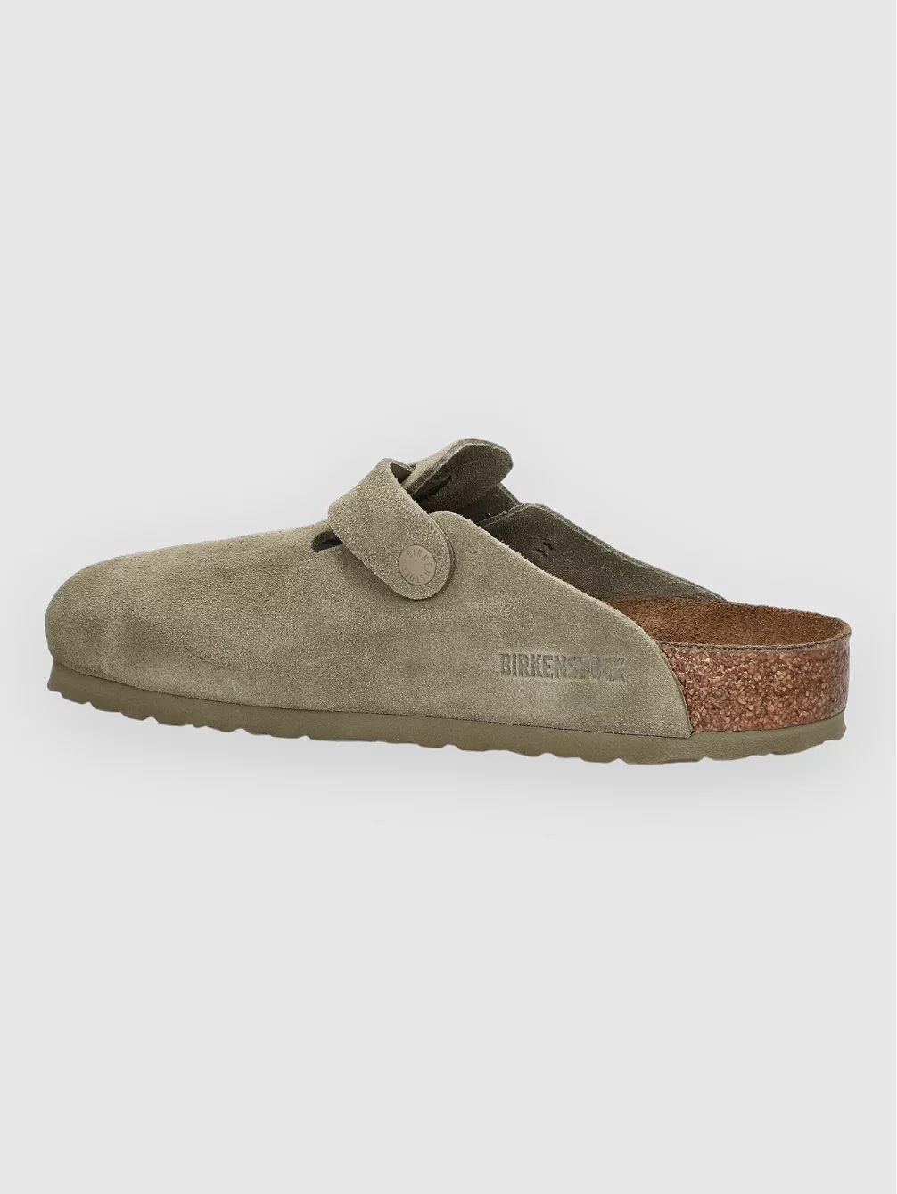 Бостонские замшевые кожаные сандалии Birkenstock, хаки — фото 2