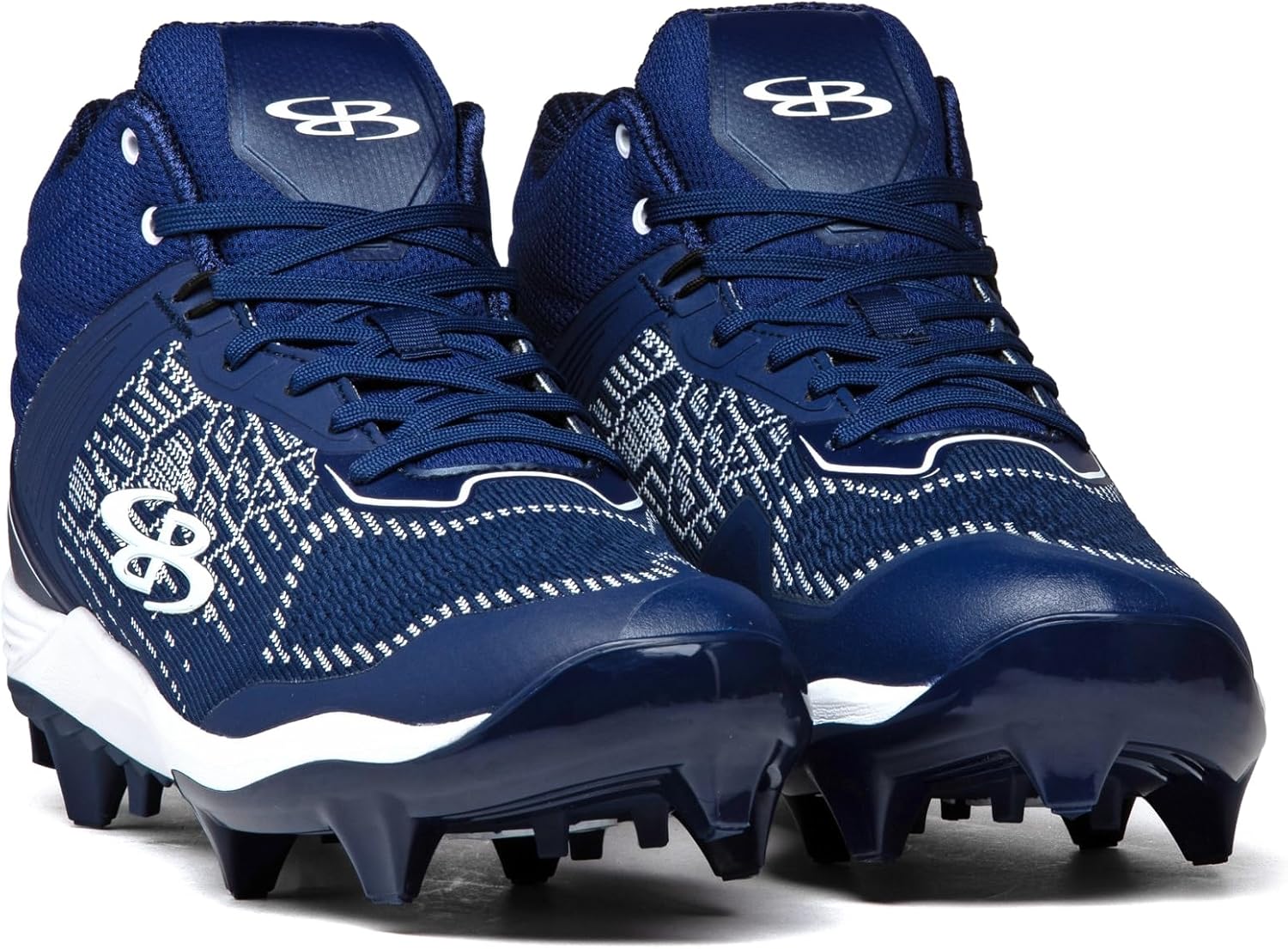 Бутсы Boombah Viper Pureknit для мужчин с формованной средней подошвой - Status - несколько цветовых вариантов - несколько размеров, белый/синий/темно-синий — фото 4