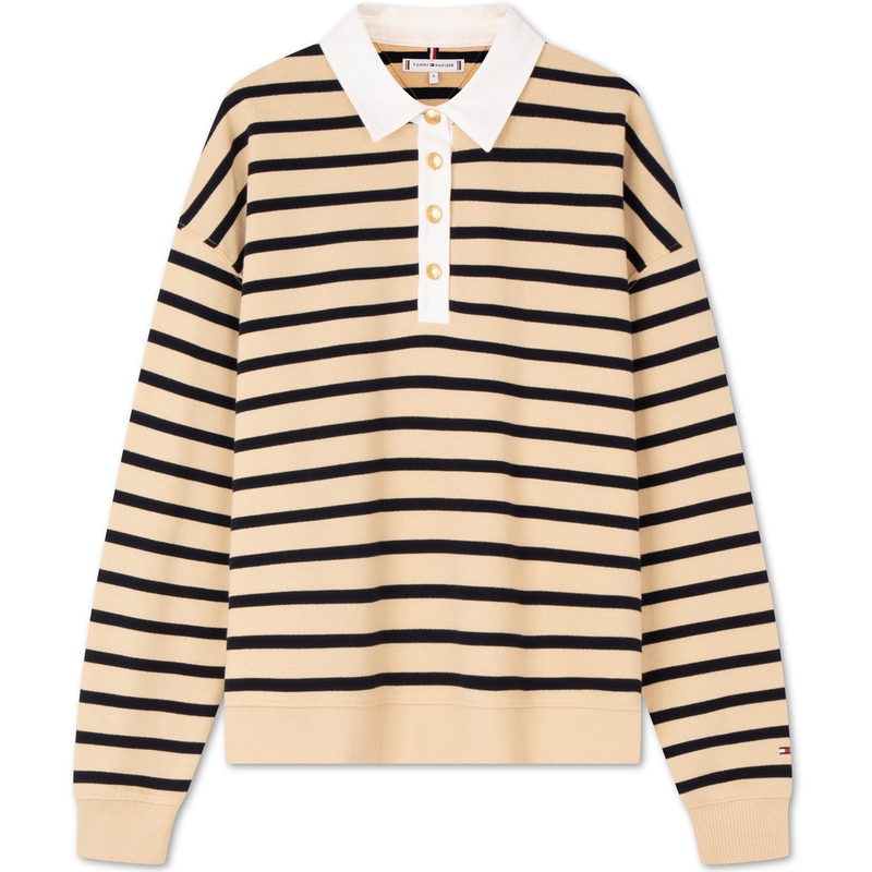 Tommy Hilfiger Свитшот Women's в полоску бежевый желтый черный — фото 3