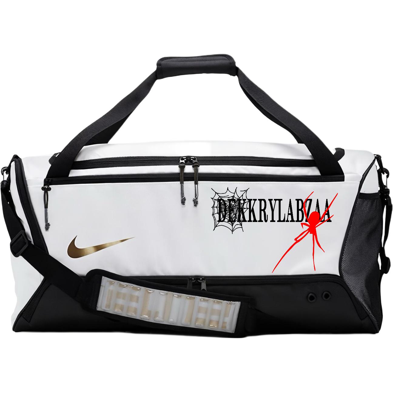 

Nike Тканевая дорожная сумка унисекс переливающаяся черно-белая, Spider Letter