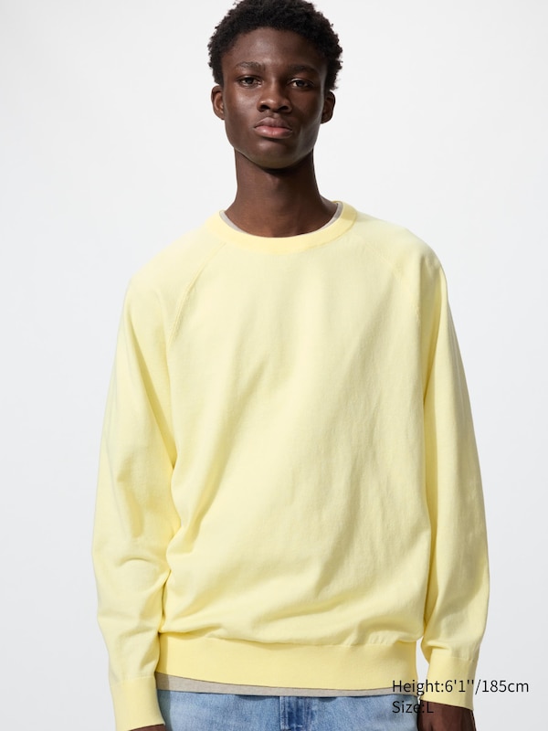 

Моющийся хлопковый джемпер с круглым вырезом Uniqlo, 41 yellow
