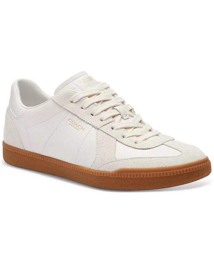 Эллис низкие кеды из кожи и замши COACH, белый