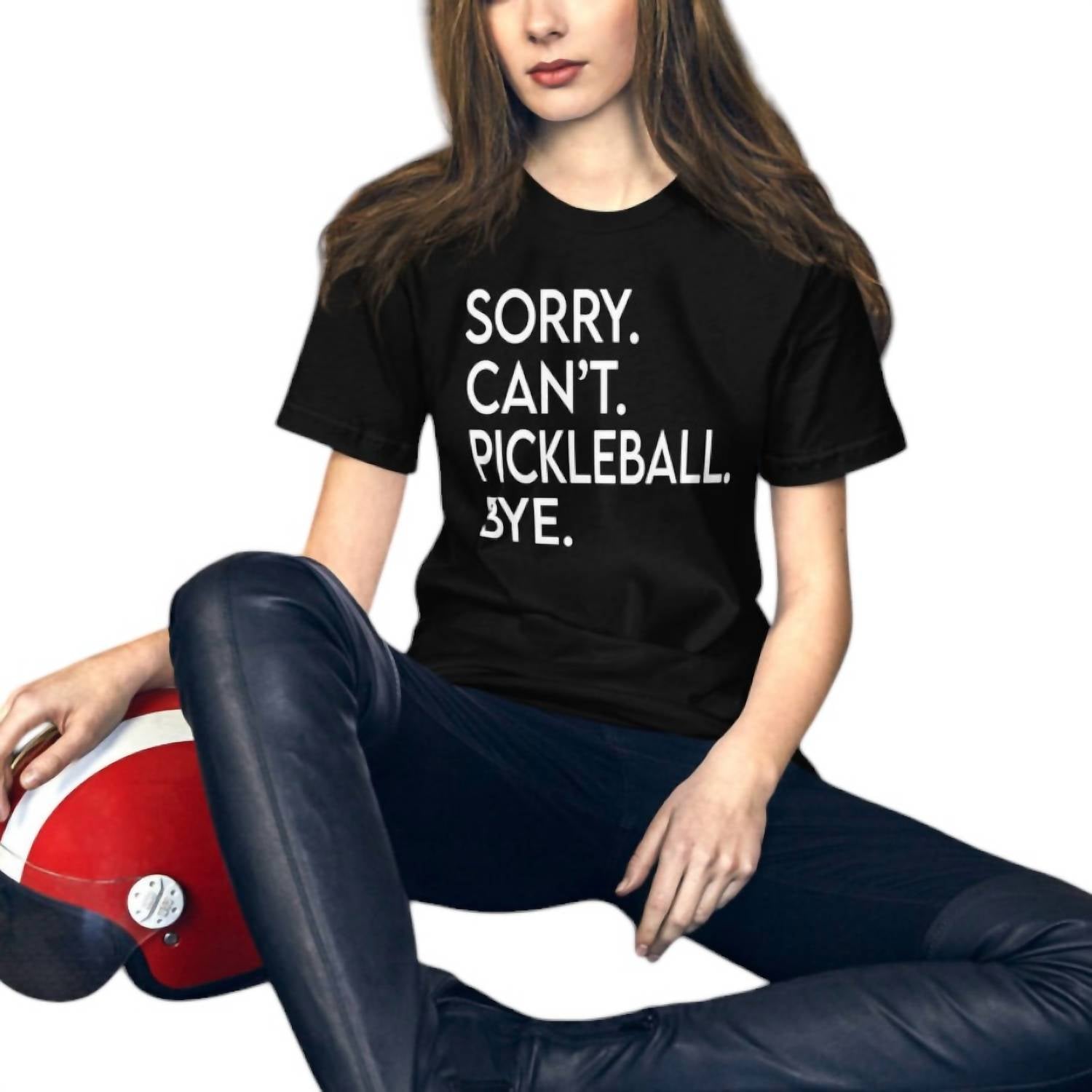 

Футболка с надписью «Sorry Can't Pickleball Bye» из минералов черного цвета OAT COLLECTIVE