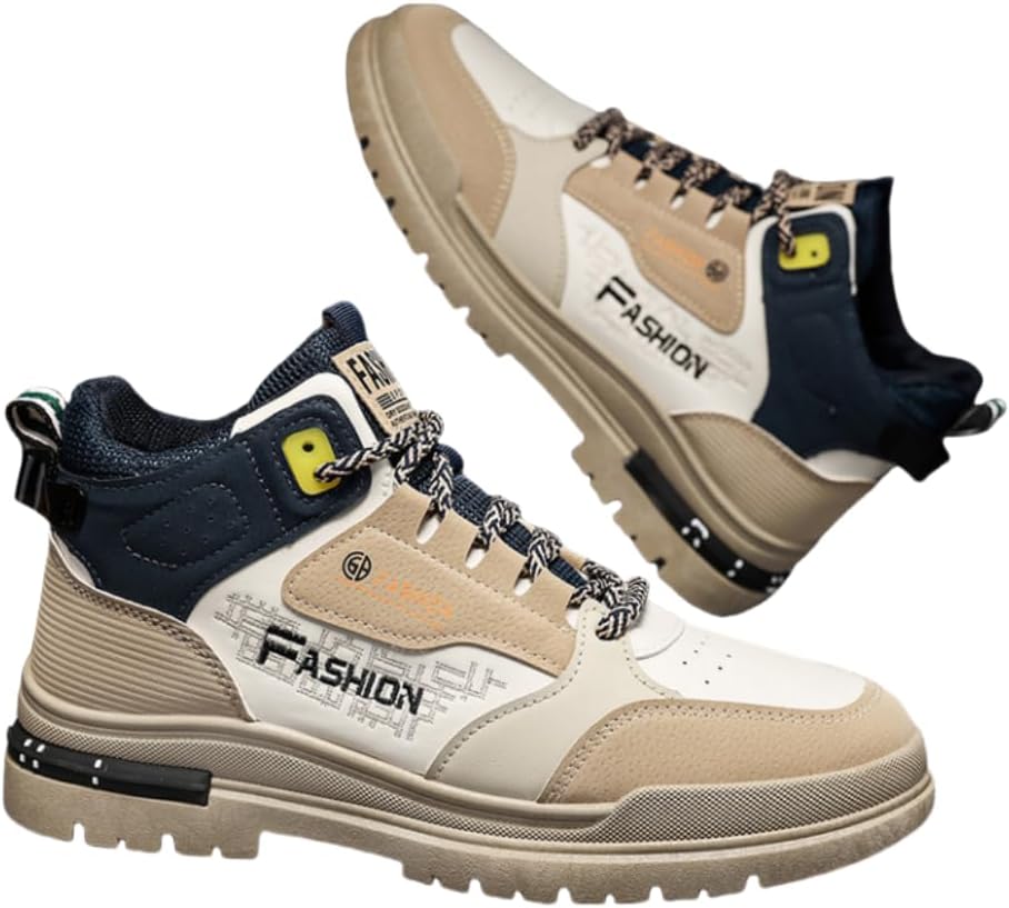 

Мужские повседневные кроссовки - кроссовки на платформе с шнуровкой, противоскользящей подошвой из ПВХ - универсальная обувь для спортзала и повседневной носки Hhhchpm, белый