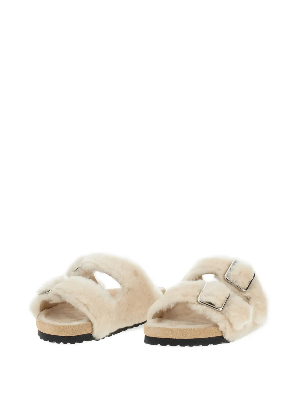 Сандалии Arizona Big Buckle с овечьим мехом Birkenstock, нейтральный — фото 2