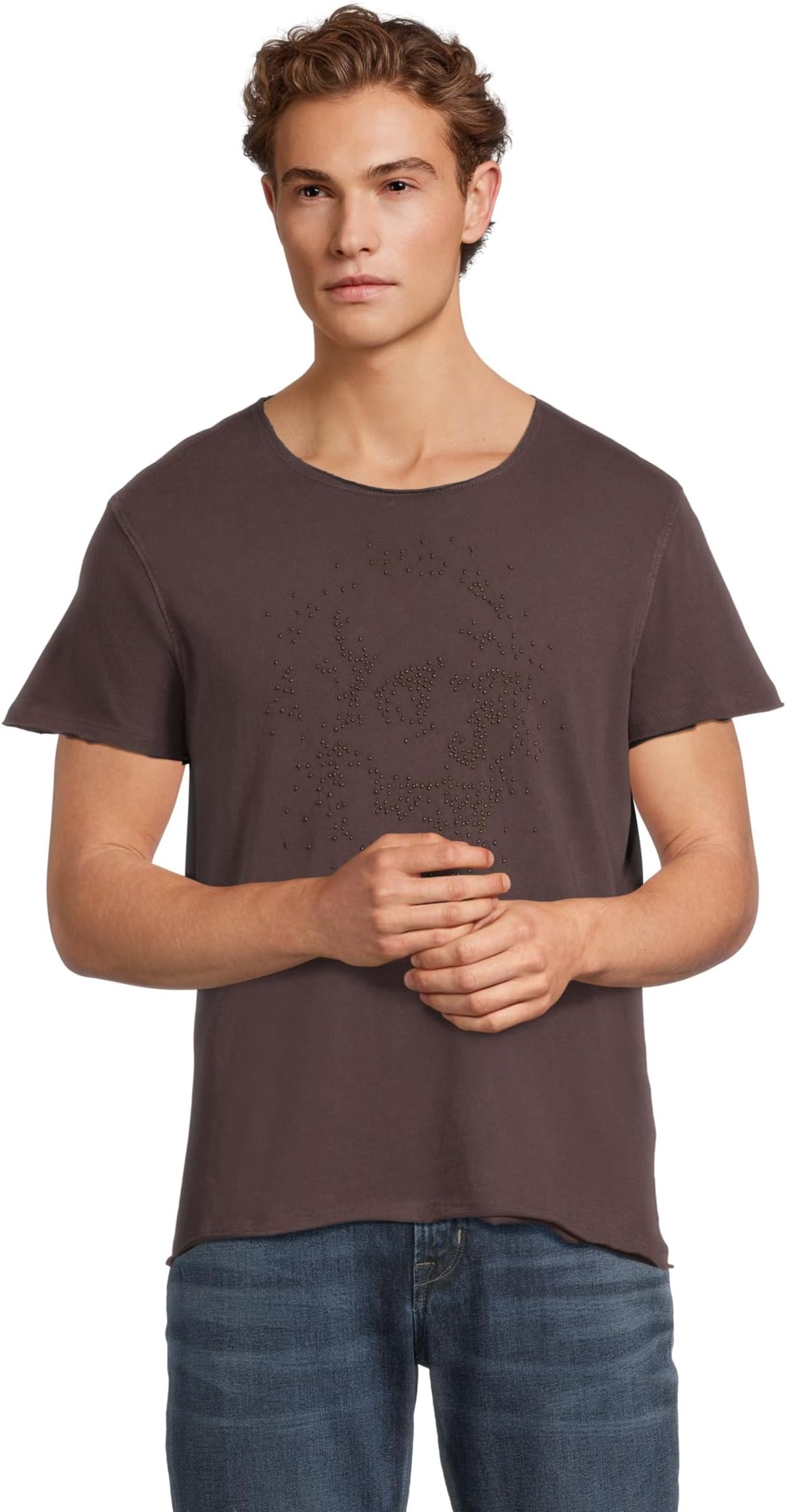 

Мужская футболка с черепом и бисером KG7081W25 John Varvatos, Oxblood