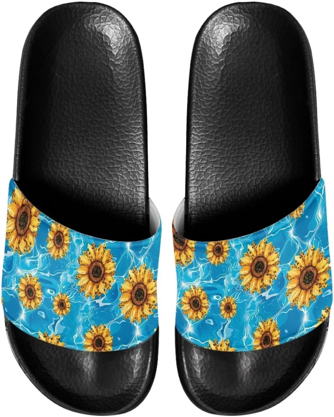 

Мужские шлепанцы для душа Kathyboom, комфортные сандалии с открытым носком, нескользящие, плоские, домашние тапочки, Sunflower Sea