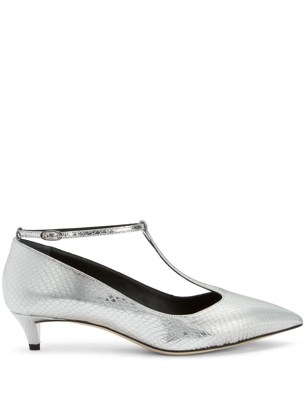Босоножки Olivia 35 с эффектом металлик Giuseppe Zanotti, серебяный
