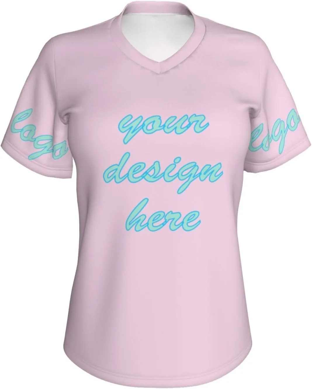 Футболка женская Custom Shirt с V-образным вырезом, влагоотводящая — фото 4