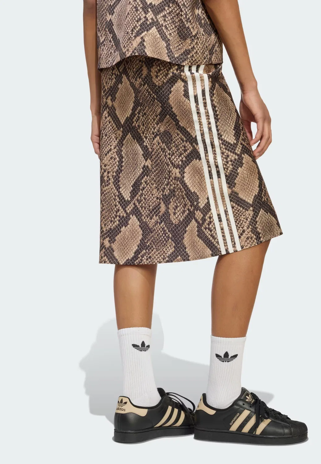 Юбка Adidas Originals бежевого цвета — фото 3