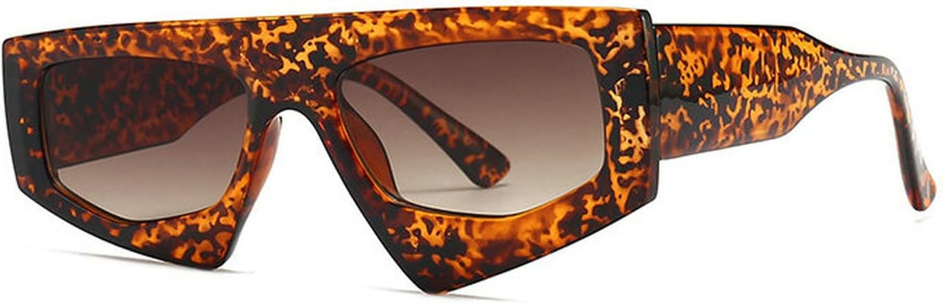 

Солнцезащитные очки COTIA в стиле ретро, ​​неровная квадратная форма, женские, модные, с ярким леопардовым принтом, защита от УФ-излучения UV400, мужские, с толстой оправой и градиентным переходом цвета, Leopard Tea