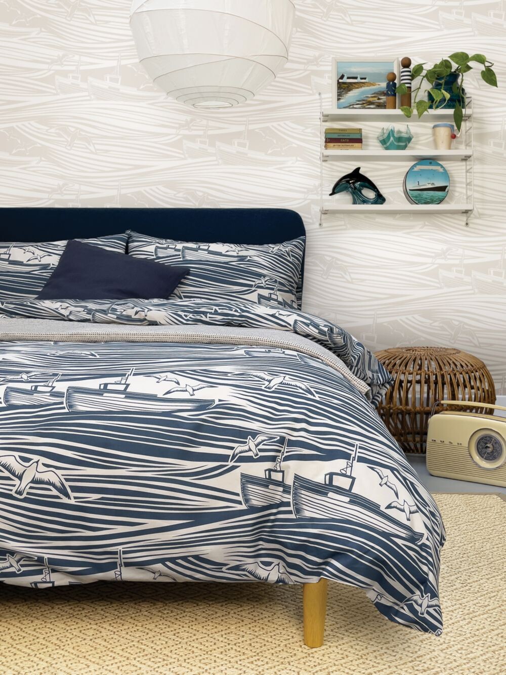 

Комплект пододеяльников Mini Moderns Whitby Super King, стираный деним