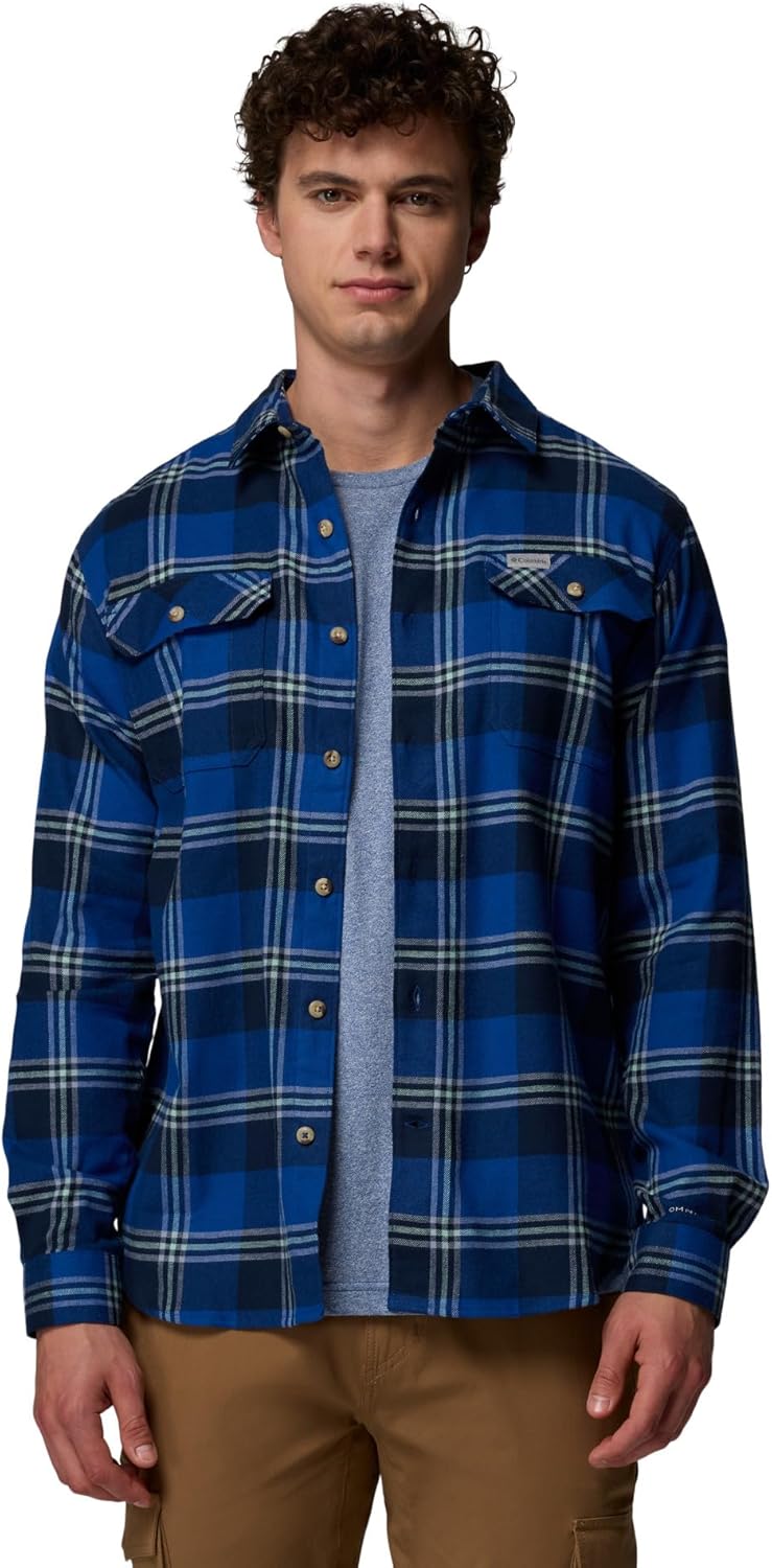 

Рубашка Columbia Mens Flare Gun Stretch Flannel, Mountain Blue Trails Edge Plaid